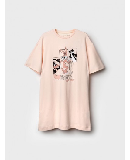 Сорочка ночная трикотажная для девочек бежевый