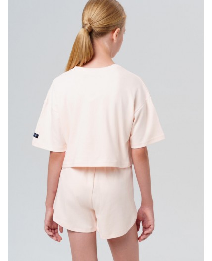 Пижама трикотажная для девочек бежевый