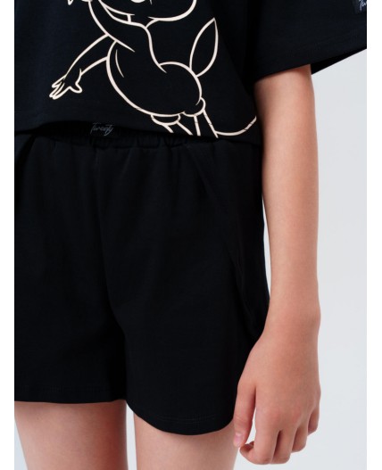 Пижама трикотажная для девочек черный