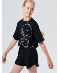 Пижама трикотажная для девочек черный