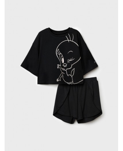 Пижама трикотажная для девочек черный