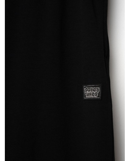 Комплект трикотажный для девочек: фуфайка (футболка), брюки бежевый,черный