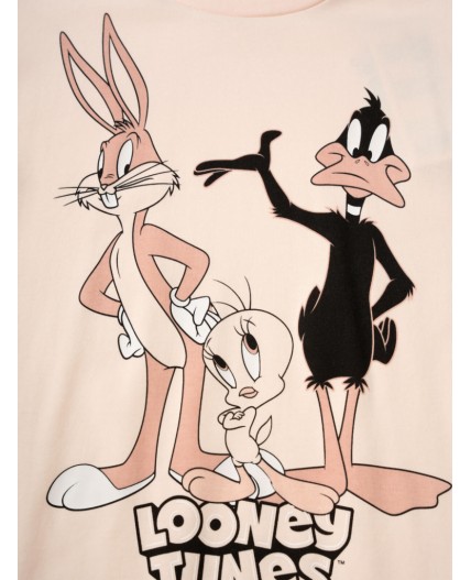 Комплект трикотажный для девочек: фуфайка (футболка), брюки бежевый