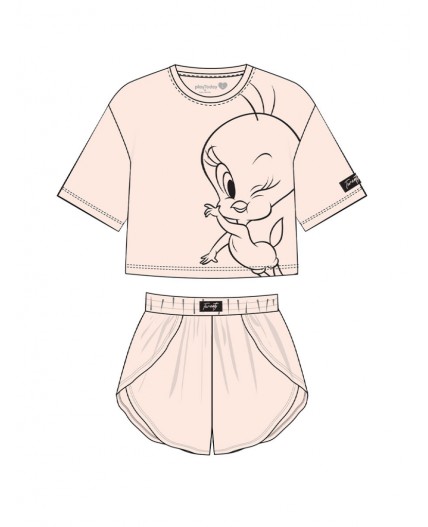 Пижама трикотажная для женщин бежевый