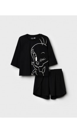 Пижама трикотажная для женщин черный