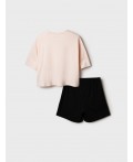 Комплект трикотажный для женщин: фуфайка (футболка), шорты бежевый,черный