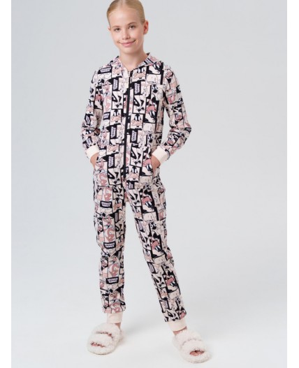 Комбинезон трикотажный для девочек бежевый