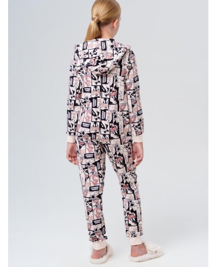 Комбинезон трикотажный для девочек бежевый