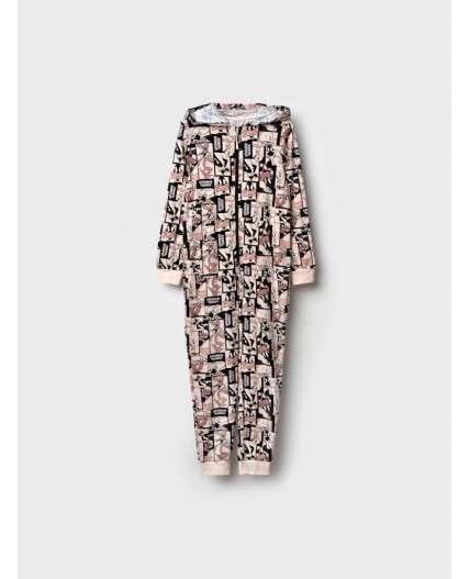 Комбинезон трикотажный для девочек бежевый