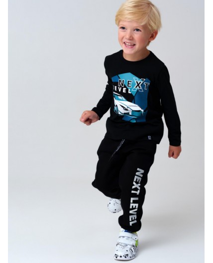 Брюки трикотажные для мальчиков черный