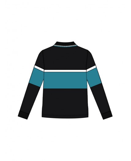 Джемпер трикотажный с воротником поло для мальчиков белый,черный,бирюзовый
