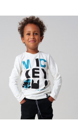 Фуфайка трикотажная для мальчиков (футболка с длинными рукавами) серый меланж