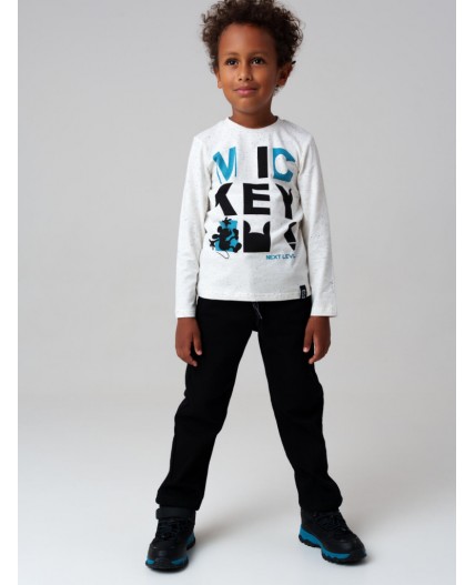 Фуфайка трикотажная для мальчиков (футболка с длинными рукавами) серый меланж