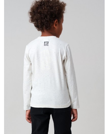 Фуфайка трикотажная для мальчиков (футболка с длинными рукавами) серый меланж