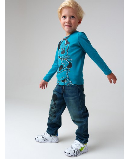 Фуфайка трикотажная для мальчиков (футболка с длинными рукавами) бирюзовый