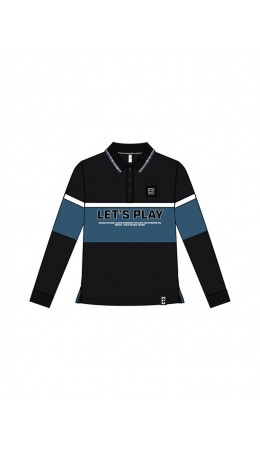 Джемпер трикотажный с воротником поло для мужчин черный,тёмно-синий