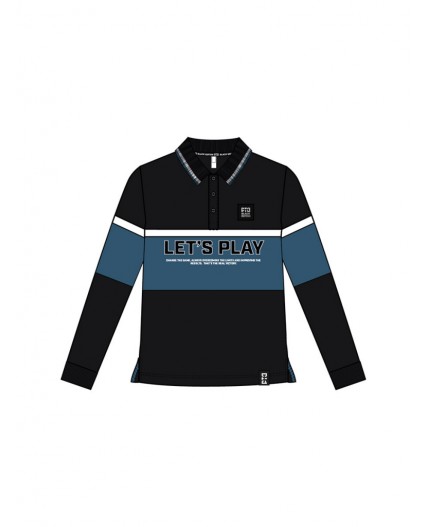 Джемпер трикотажный с воротником поло для мужчин черный,тёмно-синий