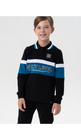Джемпер трикотажный с воротником поло для мальчиков белый,черный,тёмно-синий