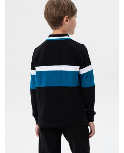 Джемпер трикотажный с воротником поло для мальчиков белый,черный,тёмно-синий