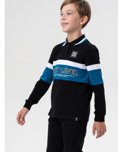 Джемпер трикотажный с воротником поло для мальчиков белый,черный,тёмно-синий