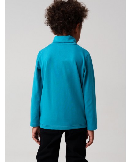 Водолазка трикотажная для мальчиков черный,бирюзовый