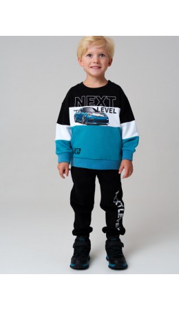 Толстовка трикотажная для мальчиков белый,черный,бирюзовый