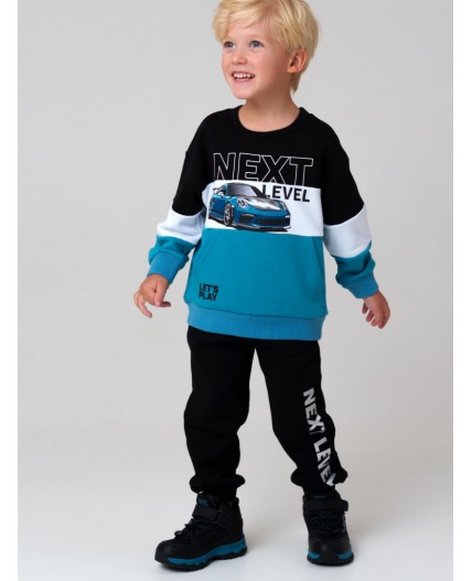 Толстовка трикотажная для мальчиков белый,черный,бирюзовый