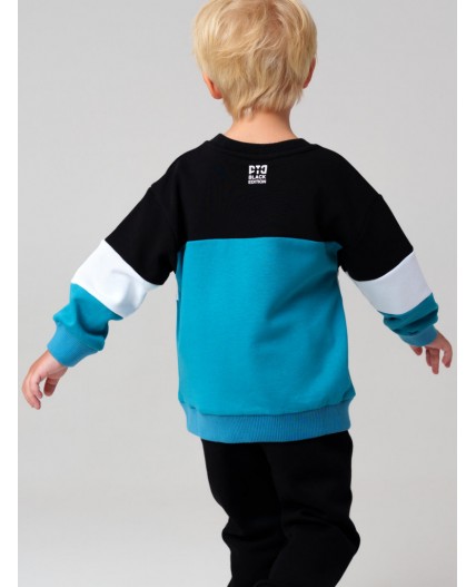 Толстовка трикотажная для мальчиков белый,черный,бирюзовый