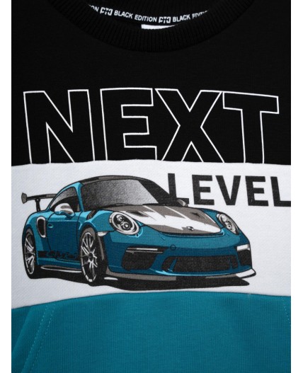 Толстовка трикотажная для мальчиков белый,черный,бирюзовый