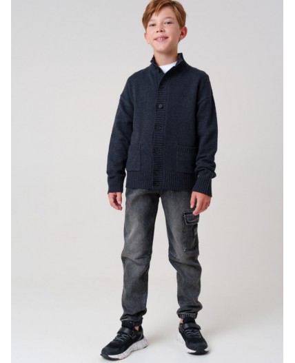 Кардиган трикотажный для мальчиков черный