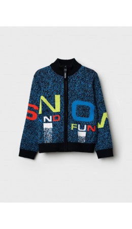 Кардиган трикотажный для мальчиков тёмно-синий