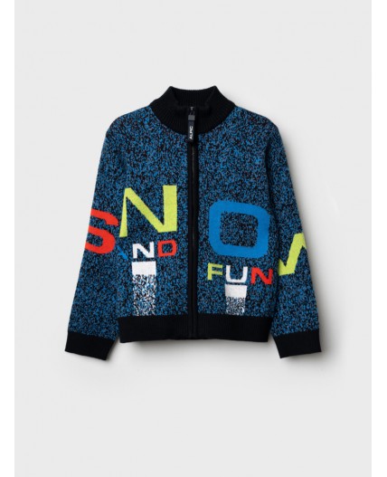 Кардиган трикотажный для мальчиков тёмно-синий