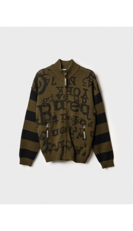 Кардиган трикотажный для мальчиков хаки,черный