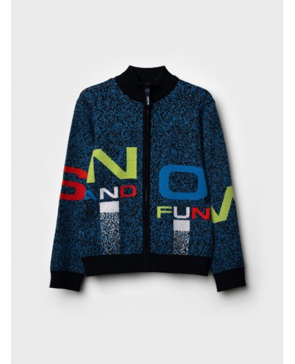 Кардиган трикотажный для мальчиков тёмно-синий