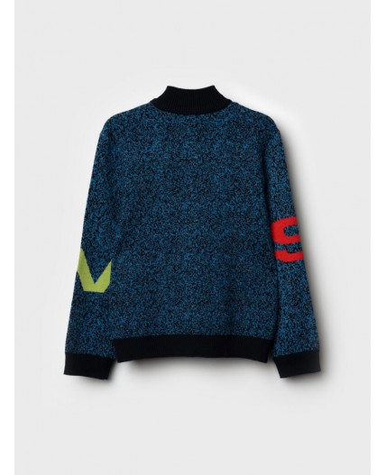 Кардиган трикотажный для мальчиков тёмно-синий