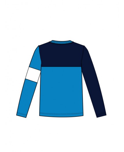 Фуфайка трикотажная для мальчиков (футболка с длинными рукавами) белый,тёмно-синий,ярко-синий