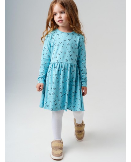 Платье трикотажное для девочек голубой