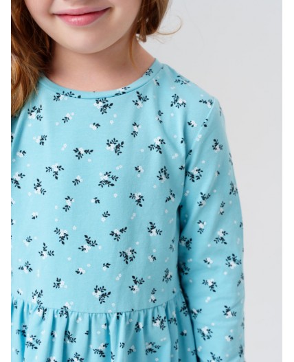 Платье трикотажное для девочек голубой