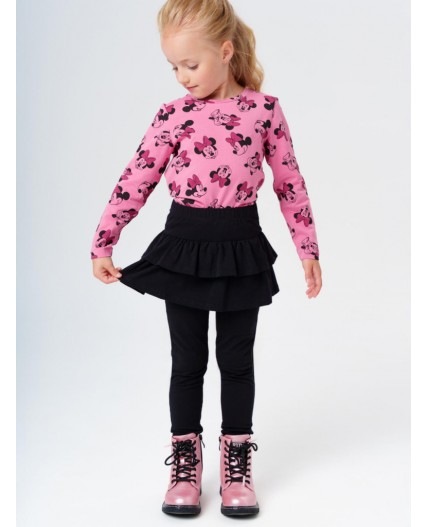 Юбка-легинсы трикотажные для девочек черный