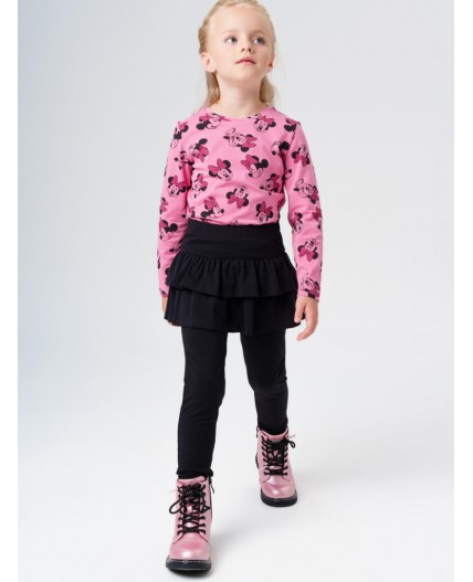 Юбка-легинсы трикотажные для девочек черный