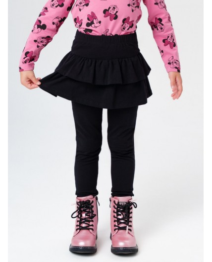 Юбка-легинсы трикотажные для девочек черный