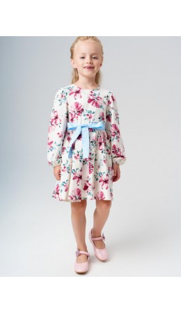 Платье трикотажное для девочек разноцветный