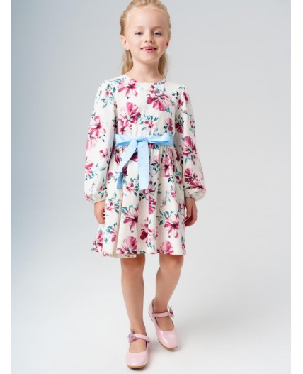 Платье трикотажное для девочек разноцветный