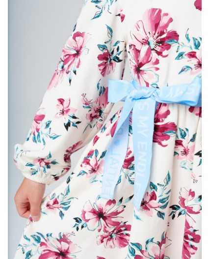 Платье трикотажное для девочек разноцветный