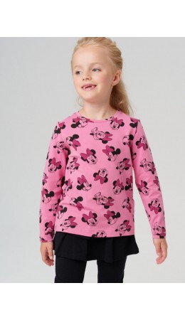 Джемпер трикотажный для девочек (футболка с длинными рукавами) разноцветный