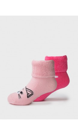 Носки детские трикотажные махровые для девочек розовый,светло-розовый