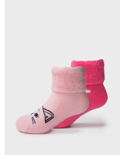 Носки детские трикотажные махровые для девочек розовый,светло-розовый