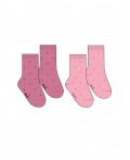 Носки трикотажные махровые для девочек, 2 пары в комплекте светло-розовый,розовый
