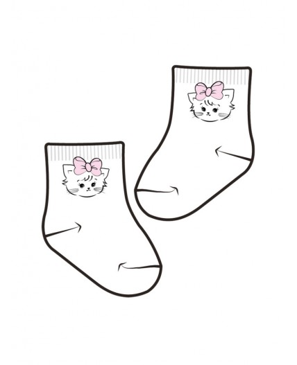 Носки детские трикотажные для девочек, 2 пары в комплекте белый,светло-розовый