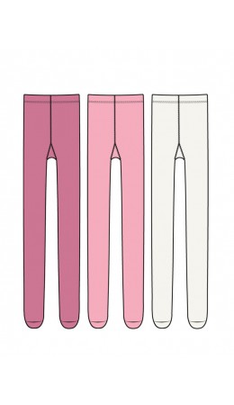 Колготки трикотажные для девочек, 3 пары в комплекте розовый,светло-розовый,молочный